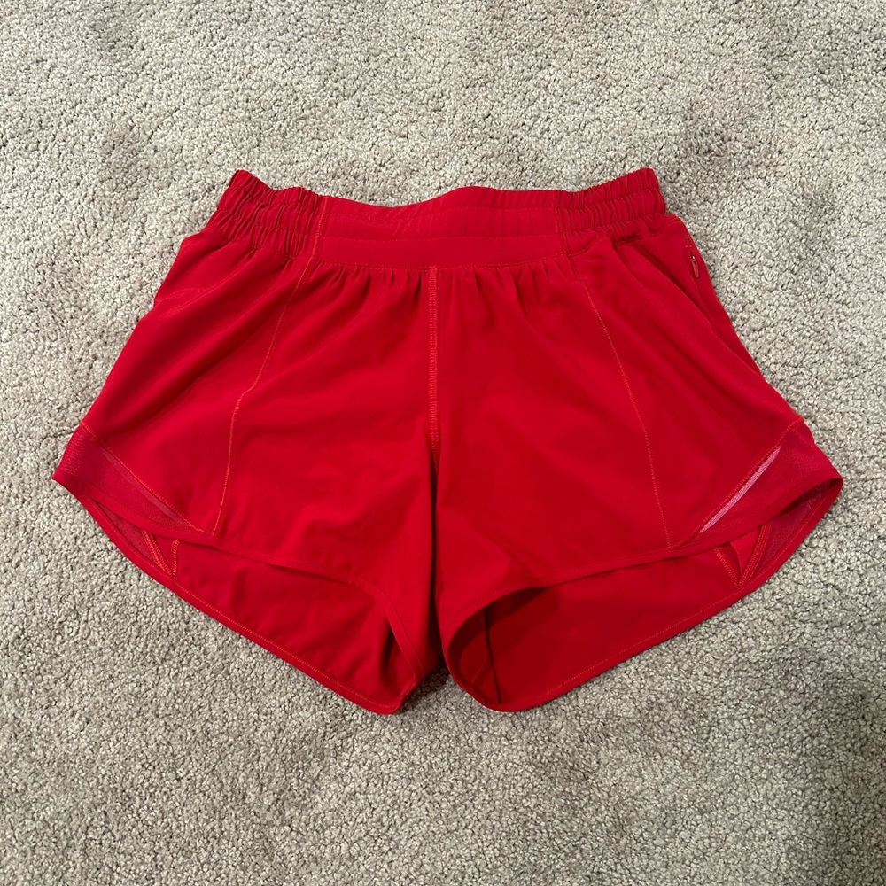 Lululemon Hotty Hot High-Rise Lined Short in Red